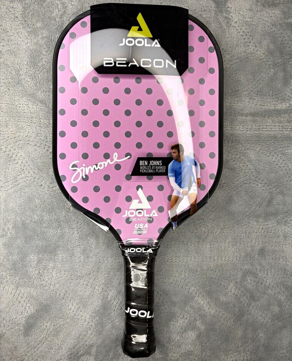 JOOLA Beacon Table Tennis Ping Pong Paddle Racquet - Pink Polka Dot